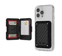 Peli - Portafoglio magnetico per iPhone [porta schede] [blocco RFID] Heavy Duty MIL-STD Snap-on MagSafe, portafoglio magnetico rigido staccabile per iPhone 16 Pro Max/15 Pro Max/14 Pro/13/12, nero