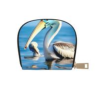 Pelican Bird Blue Sea Sky stampa porta carte di credito, piccolo portafoglio per carte di credito da donna organizer per carte di credito per uomo, bianco, Taglia unica