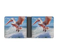 Pelican Bird Wild Wildlife Portafoglio a due ante in pelle sottile porta carte di credito carino, Stile:, Taglia unica