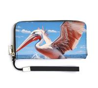 Pelican Bird Wild Wildlife Portafoglio da donna in pelle lunga con porta carte di credito, Stile:, 20.0*10.5cm