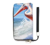 Pelican Bird Wild Wildlife portafoglio sottile per le donne borsa lunga carino pochette da polso borsetta porta carte, Stile:, 20x10.5cm