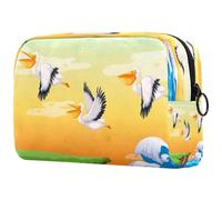 Pelican Flying on the Sky Trousse per cosmetici, da donna, borsa da viaggio per articoli da toeletta grandi, pratica borsa organizer con cerniera, Multi, 18.5x7.5x13cm/7.3x3x5.1in, Beauty case