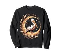 Pelican Moon Celestial Boho Sea Bird Art Felpa
