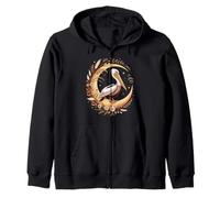 Pelican Moon Celestial Boho Sea Bird Art Felpa con Cappuccio