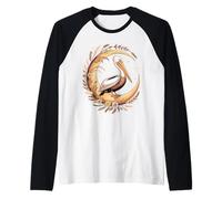 Pelican Moon Celestial Boho Sea Bird Art Maglia con Maniche Raglan