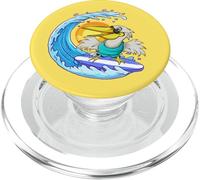 Pelican Surfing Beach Onde Tramonto Vacanza Crociera Animale PopSockets PopGrip per MagSafe