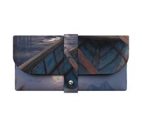 Pelicansbird, custodia portatile per occhiali da sole e occhiali da sole da spiaggia con barca e luna, per uomini e donne