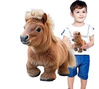 Pelice di peluche a cavallo imbottito - bambola parlante realistica | Animale elettronico interattivo con suoni e movimento, regalo di compleanno soft per bambini premium per bambini