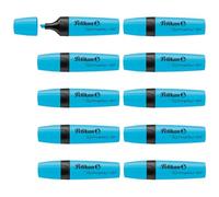 Pelikan 10 evidenziatori 490, 10 x blu neon, con punta a scalpello