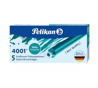 Pelikan 310656 - Cartucce d'inchiostro 4001 GTP/5, confezione da 5, colore: Turchese