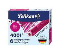 Pelikan 321075A Set Cartucce Inchiostro 4001 Per Stilografiche Tp6, Rosa, Prodotto In Germania, 321075A, Rosa, 60 cartucce
