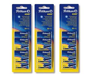 Pelikan 330845 - Confezione da 5 cartucce, colore: Blu (15 pacchetti, blu)