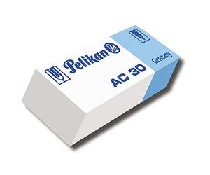 Pelikan 606079 Gomme da Cancellare, Colore Blu, Gomma AC 30 Bianca, Adatta per Disegno Tecnico e Scolastico, per Matita e Inchiostro, Confezione da 30 Pezzi,