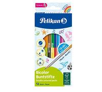 Pelikan Pastelli bicolore 700146 – 24 colori, laccati, 2 estremità di colore diverso – 12 pezzi