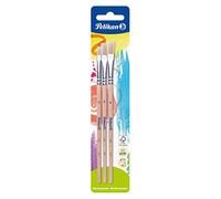 Pelikan 700368 - Pennello con setole 613F, dimensioni: 4, 6 e 8, 3 pezzi