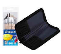Pelikan 700405 - Set di pennelli starter con 5 pennelli in pelo e 5 pennelli in setole (pennelli in pelo e setole, pennelli + sacchetto per pennelli)