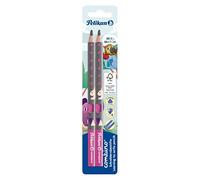 Pelikan 811170 Combino Matite Triangolari, Legno FSC, Grafite B Jumbo, Rosa, 2 Pezzi, per Apprendimento con Impugnatura Ergonomica Corretta, per Bimbi Scuola Elementare