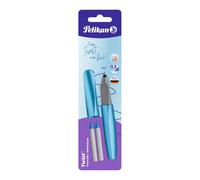 Pelikan 811286 Twist R457 Rollerball Pen, Frosted Blue, 1 Rollerball Pen, 2 Roll