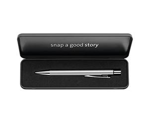 Pelikan 821223 - Penna a sfera Snap K10, in custodia metallica, colore: Argento metallizzato