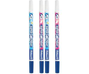 Pelikan 921734 Cancellino Inchiostro Super Pirat 850B/2/B a Doppia Punta, Correttore a Penna Punta B, 2 Pezzi, Rosa - Blu, 2 Correttori (Confezione da 2)