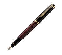 Pelikan 925305 Elegante Penna a Sfera di Pregio Linea R400 Roller Souveraen Stresemann, Rosso Striato/Nero, Dettagli Oro 24K, Qualità Premium, Prodotto in Germania, in confezione regalo