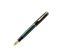 Pelikan 979435 - Penna Stilografica Linea M600 Classic, Verde Souveraen/Nero, Dettagli Oro 24K, Pennino Bicolore In Acciaio Inossidabile, Dimensione Ef