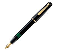 Pelikan 984112 - Penna Stilografica Linea M200 Classic, Nero, Dettagli Oro 24K, Pennino in Acciaio Inossidabile, Dimensione M, in confezione regalo