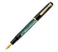 Pelikan 984187 - Penna Stilografica Linea M200 Classic, Verde Marmorizzato/Nero, Dettagli Oro 24K, Pennino in Acciaio Inossidabile, Dimensione F, in confezione regalo