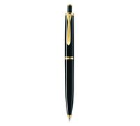 Pelikan 987784 Elegante Penna a Sfera Meccanismo a Scatto Linea K 400 Roller Souveraen, Nero, Dettagli Oro 24K, Qualità Premium, Prodotto in Germania, Inchiostro Nero