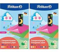 Pelikan Carta Colorata Trasparente, 10 Fogli, 18.5 x 30 cm, Lavori Creativi, Per Bambini Asilo ed Elementare, Prodotto in Germania (Confezione da 2)