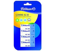 Pelikan Gomme da Cancellare, AC 30, Bianca Blu, Confezione da 4 Pezzi, per Matita e Inchiostro, Senza Lattice e Ftalati, Prodotto in Germania