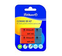 Pelikan Gomme da Cancellare BR40 Bianca per Matita e Inchiostro 2 Pezzi