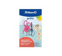 Pelikan, Griffix forbici con impugnatura ergonomica per mancini, sicure per i bambini, comode e resistenti