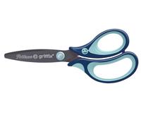 Pelikan - Griffix - Forbici per Bambini - Blu - Destrimani - Per Scuola - Impugnatura Ergonomica Pedagogica - Made in Germany