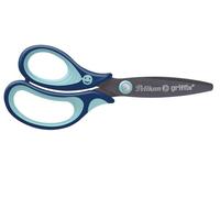 Pelikan Griffix Forbici 14 cm Blu, per Bambini, Impugnatura Ergonomica, per Mancini, Lame Nitruro di Titanio con Punte Arrotondate, Lista Scuola, 803519