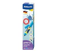 Pelikan, Griffix Penna Sferografica, Impugnatura Ergonomica per Destrimani, Neon Fresh Blue, Inchiostro Blu Cancellabile, Made in Germany