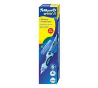 Pelikan - Griffix - Penna Stilografica - Blu - Mancini - Impugnatura Ergonomica Pedagogica - Cartuccia Inchiostro Blu Inclusa - Made in Germany