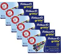 Pelikan Griffix Refills P1R3 - Penna stilografica con 5 cartucce, cancellabile, blu, 30er Packung