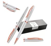 Pelikan Jazz Noble Elegance K/R36 - Penna a sfera e penna roller con incisione regalo, penne uniche con nome, regali personalizzati (madreperla bianca)