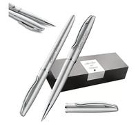 Pelikan Jazz Noble Elegance K/R36 - Penna a sfera e penna roller con incisione regalo, penne uniche con nome, regali personalizzati (argento)