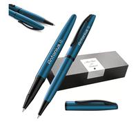 Pelikan Jazz Noble Elegance K/R36 - Penna a sfera e penna roller con incisione regalo, penne uniche con nome, regali personalizzati (acquamarina)