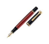 Pelikan M 400 Penna stilografica Souveraen 400 pennino EF in oro bicolore, fusto rosso nero