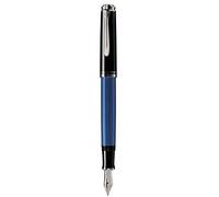 Pelikan M405 Penna stilografica Souveraen 405 pennino B in oro bianco - colore fusto nero blu, in confezione regalo