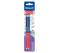 Pelikan Matita Bicolore Rossa Blu, 4 mm, Impugnatura Ergonomica Triangolare, Matite Colorate Ideali per Scuola, Maestri, Insegnanti e Professori, 2 Pezzi