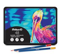 Pelikan Matite colorate di alta qualità, esagonali in astuccio di metallo, 24 colori