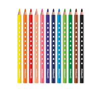 Pelikan, Matite Grafite, Silverino, 12 Colori, Legno- Jumbo, Forma Triangolare Ergonomica, Antiscivolo, Impugnatura Matita Bambini, Prodotto in Germania