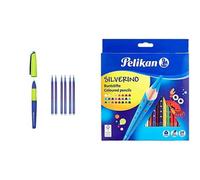 Pelikan, Pack con un Astuccio da 24 Colori Silverino, Impugnatura Ergonomica per