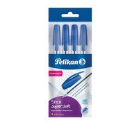 Pelikan Penna a sfera Stick Super Soft, 4 pezzi, Blu, in polisacco