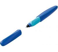 Pelikan Twist Deep Blue, Penna Roller Sferografica Ergonomica, per Destrimani e Mancini, per Scuola e Ufficio, Punta M Indeformabile, 2 Cartucce KM Blu Incluse, Ricaricabile