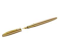 Pelikan Penna stilografica Jazz Noble oro, per destrimani e mancini, elegante penna stilografica in metallo, pennino M, in scatola pieghevole, 821704